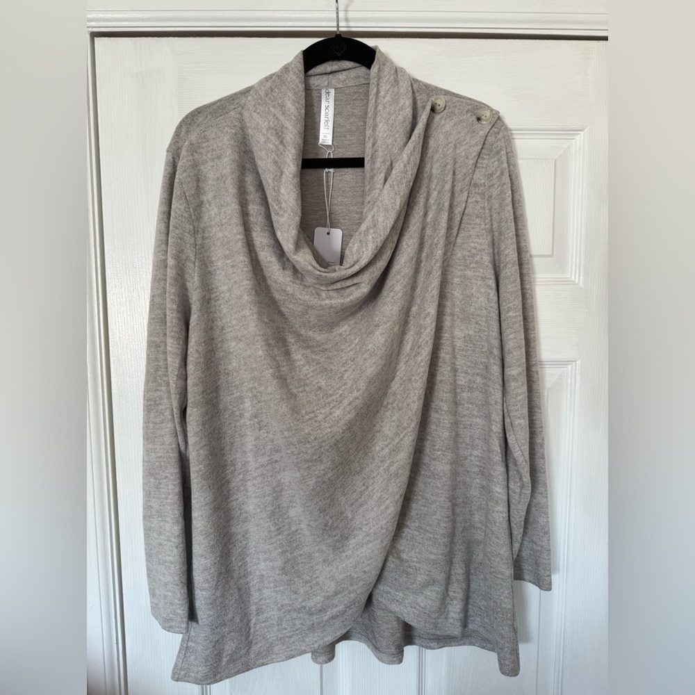 NWT Dear Scarlett Heather Gray Cowl Neck Sweater in XL
